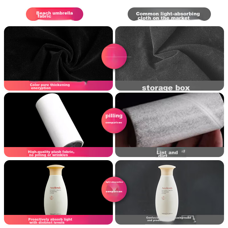 Beiyang 1.5*2 Flocked Fabric, Black Background Cloth with Stand, Photography Light-Blocking Fabric, Solid Color Thickened Absorbent ID Photo Flocked Fabric, Photo Shooting Flocked Portrait Cloth, Backdrop Stand 5