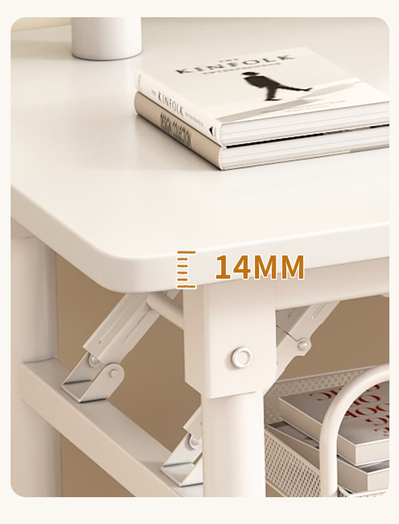 Chibailun Folding Table Computer Desk Home Bedroom Study Writing Desk Simple Bedside Desk Dining Table 100*60 8