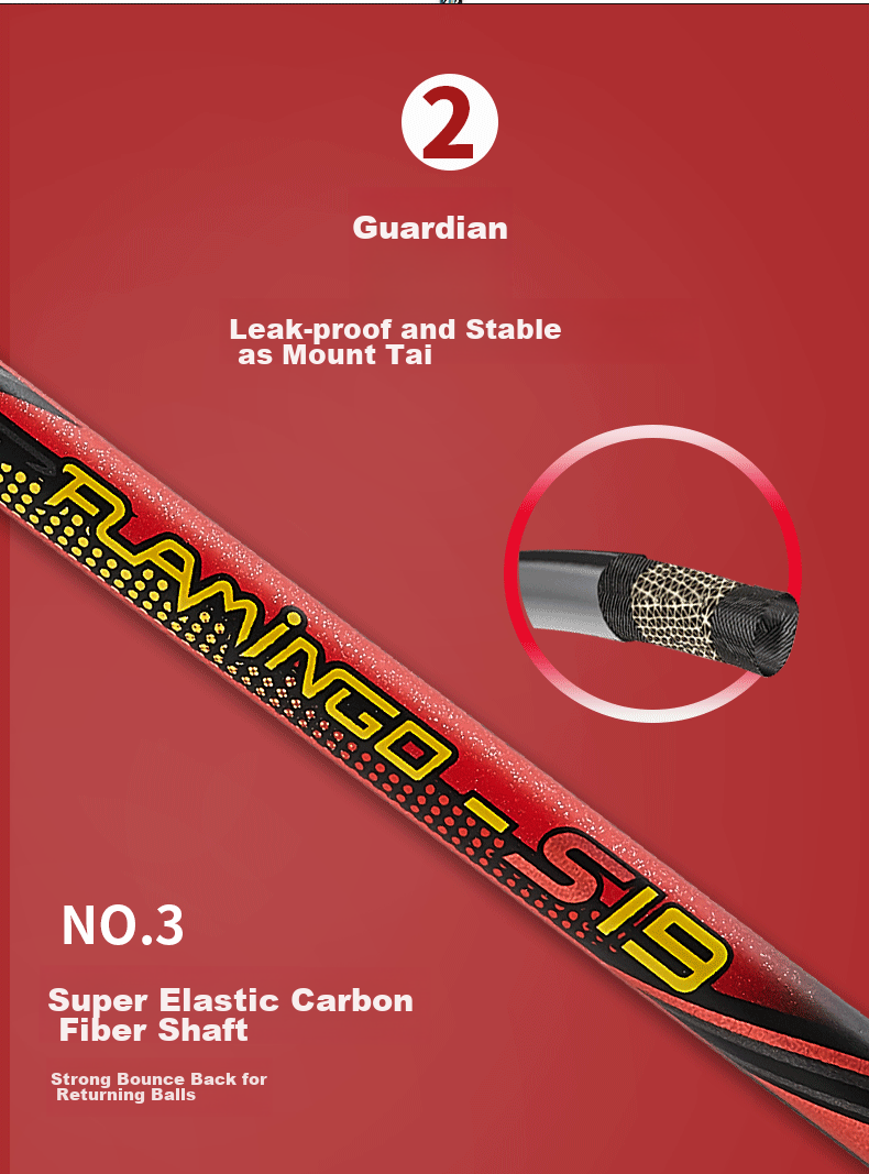 KAWASAKI Badminton Racket Set, Ultra-Light Carbon Fiber Mid-Shaft, Balanced for Attack And Defense, Arrow-Shaped Pair of Rackets, Dark Red + Small White (Pre-Strung) 3