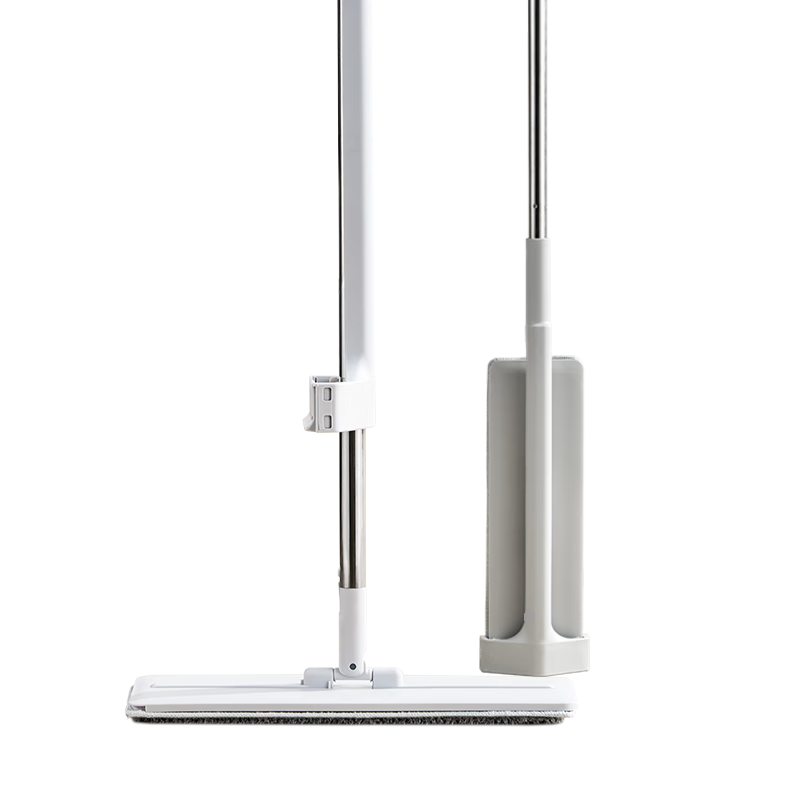 JD Jingzao 32cm Flat Mop with Dirty Water Separation and Scraper Bucket, Hands-Free Cleaning Household Set with Bucket and 2 Mop Cloths