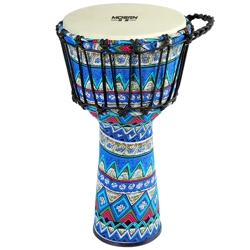MOSEN 10-Inch Lightweight African Drum, ABS Material Children's Beginner Practice Lijiang Hand Drum, No Tuning Required, Inlaid with Cloisonné