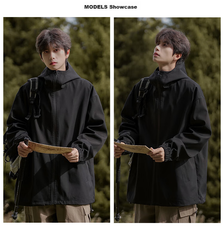 MMOPTOP Black Knight Outdoor Sports Jacket for Men And Women, Spring And Autumn Functional Workwear Hiking Coat, Black, Size M 4