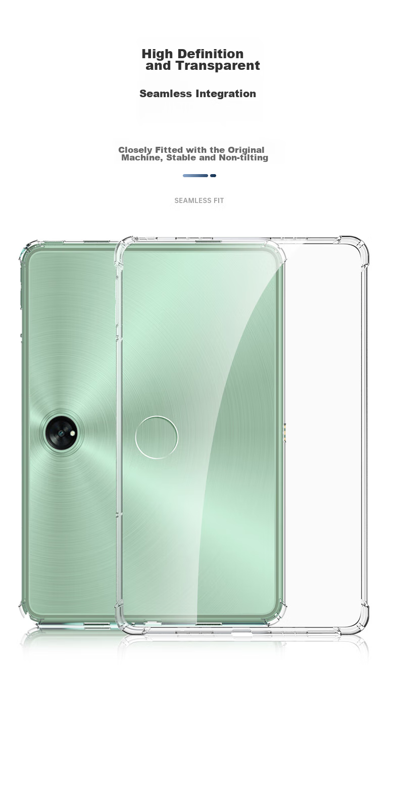 BIAZE Compatible with OPPO Pad2 2023 Model, 11.6-Inch Tablet Case, TPU Material Silicone Four-Corner Airbag Transparent Shockproof Protective Cover, PB420-Transparent White 6