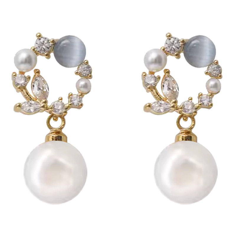 Dijing Ear Clips, Earrings without Piercing, for Women, No Drilling Required, Mermaid-Style Earrings, Elegant Look, No-Hole Earrings, No Need for Piercing Studs