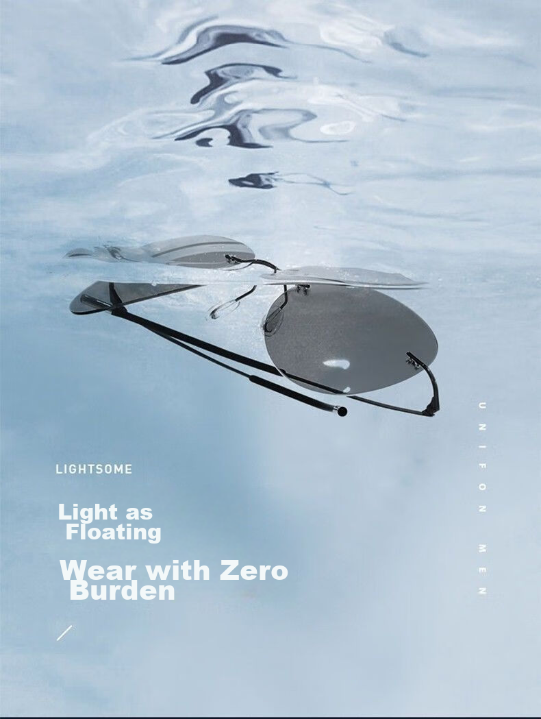 LESCA LUNETIER Ultra-Light Frameless Polarized Sunglasses for Men, Driving-Specific Non-Fading Driving Glasses, Fishing And Pilot Round Sunglasses 4