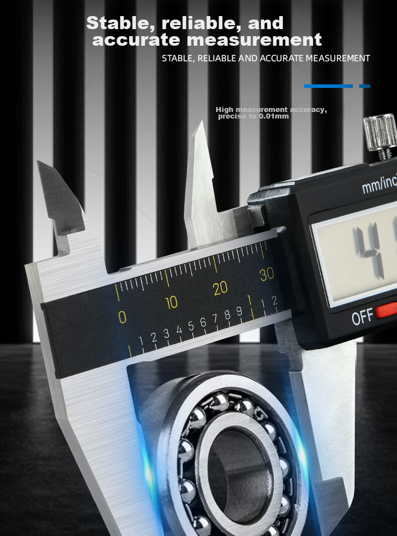 Deli High-Precision Vernier Caliper, Large HD Digital Display, Stainless Steel Precision Ruler, Complies with National Standards, 150mm 7