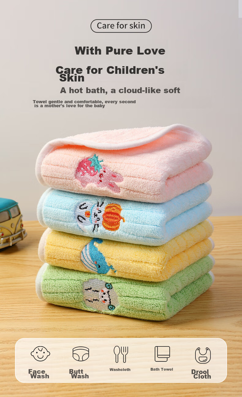 Grace Towels, 4 Pieces, Class A Soft Snowflake Fleece, for Face Washing And Bathing, Large Towels, Quick-Drying, for Home Use, Absorbent, Thick Face Towels for Men And Wome 10