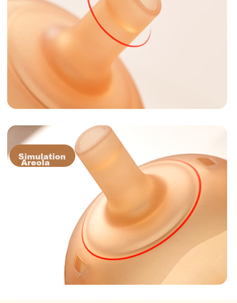 Beingmate Big Baby Straw Nipple, Infant Breast-Like Weaning Wide-Neck Silicone Nipple for Learning to Drink Milk, Suitable for 12 Months And Above 9