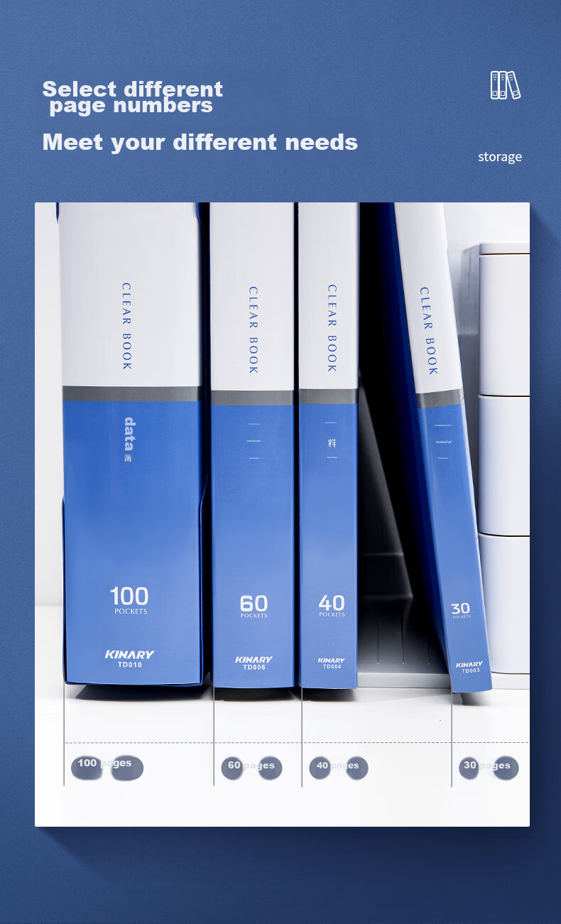 Jindeli 6 A4 Document Folders, 60 Pages, File Storage Folder, Contract, Maternity Check-Up Report Organizer, File Folder, Archive Folder, Sheet Protectors, File Organizer, Sheet Protectors for Music Scores, TD006-6 6