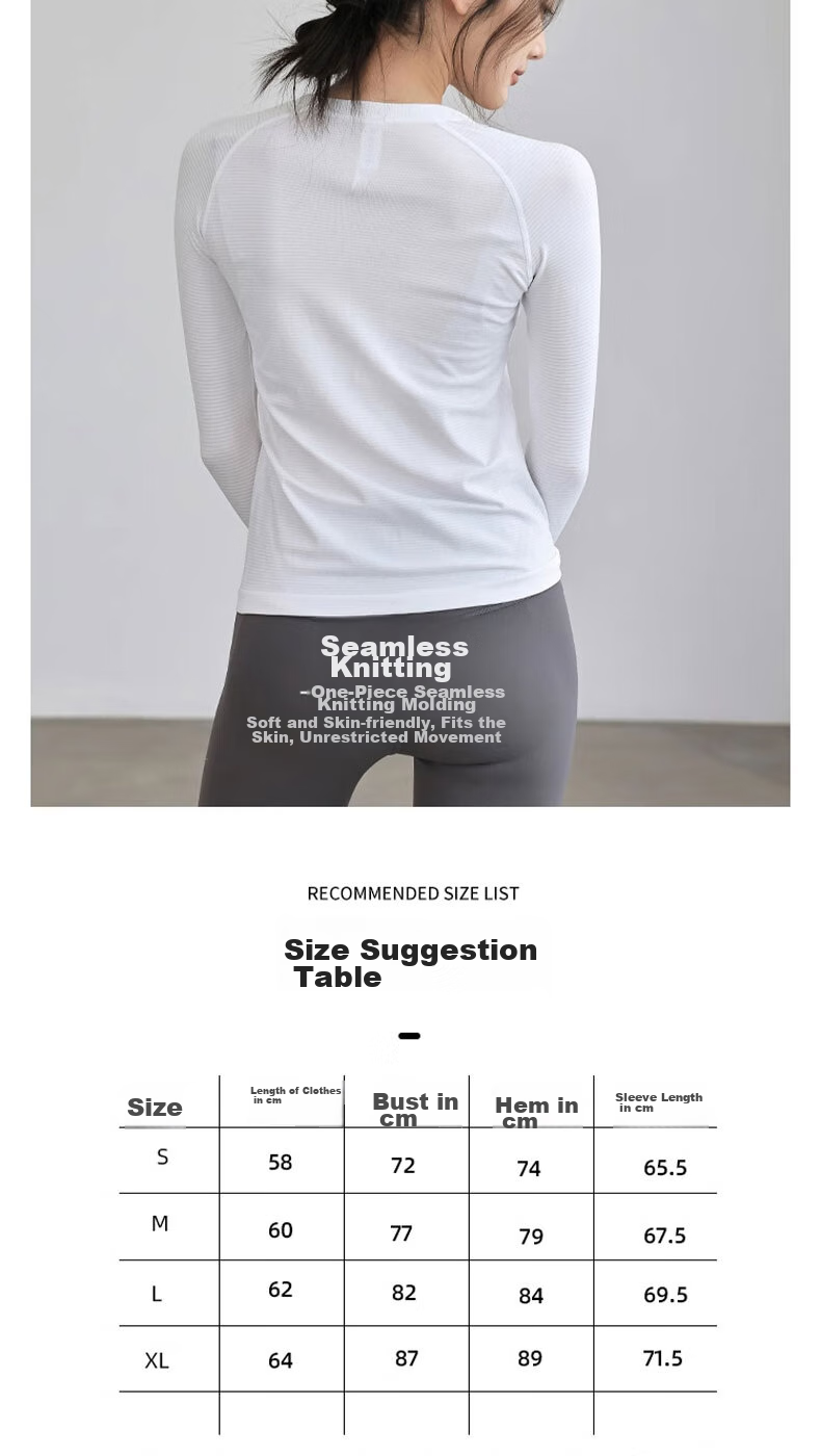 Ziyouxi Yoga Wear, Women's Slim-Fit Sports Top, Nude-Feel Quick-Dry T-Shirt, Pilates Running Fitness Training Long Sleeve 5
