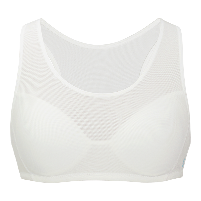 Aimer Junior Sports Bra Three-Stage Vest-Style Training Bra for Girls' Development, Mesh Fabric AJ1158593 White 165