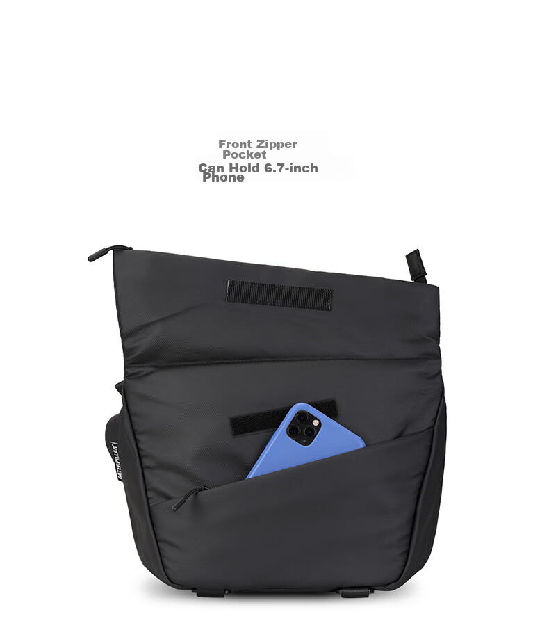CAT Messenger Bag, Single Shoulder Crossbody Bag, 11-Inch IPad Briefcase, Trendy Chest Pack, Horizontal Style, Motorcycle Outdoor Bag, Black, 84561 7