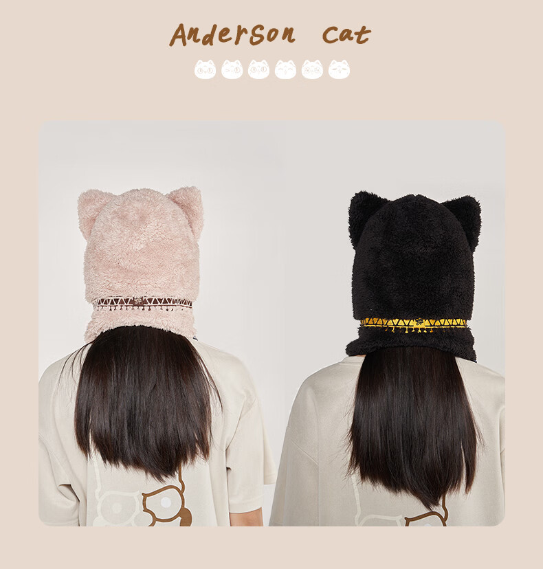 Dayingbowuguan Anderson Cat Plush Neck Gaiter Mask Windproof Hood, Gift for Wome 7