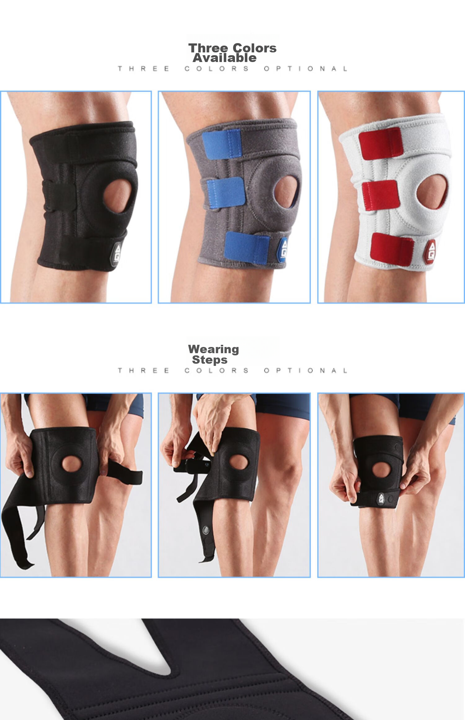 AQ Professional Sports Knee Brace for Men And Women, Suitable for Basketball, Badminton, Running, Hiking, Meniscus Protection W51502 L/XL Single Piece 17