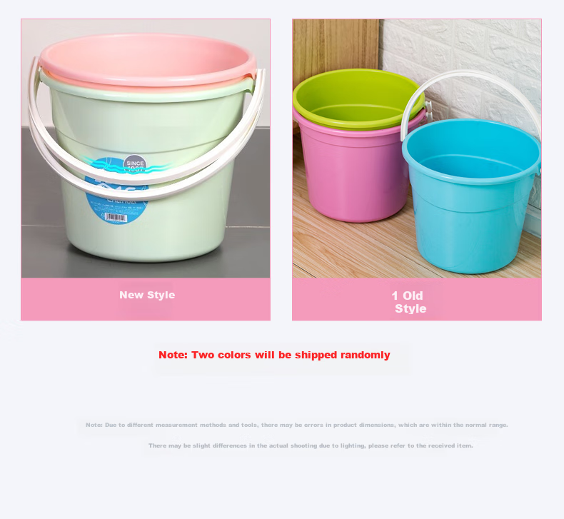 CHAHUA Plastic Bucket, 12.2L Large Capacity Household Portable Water Bucket for Car Washing, Laundry And Water Storage 1