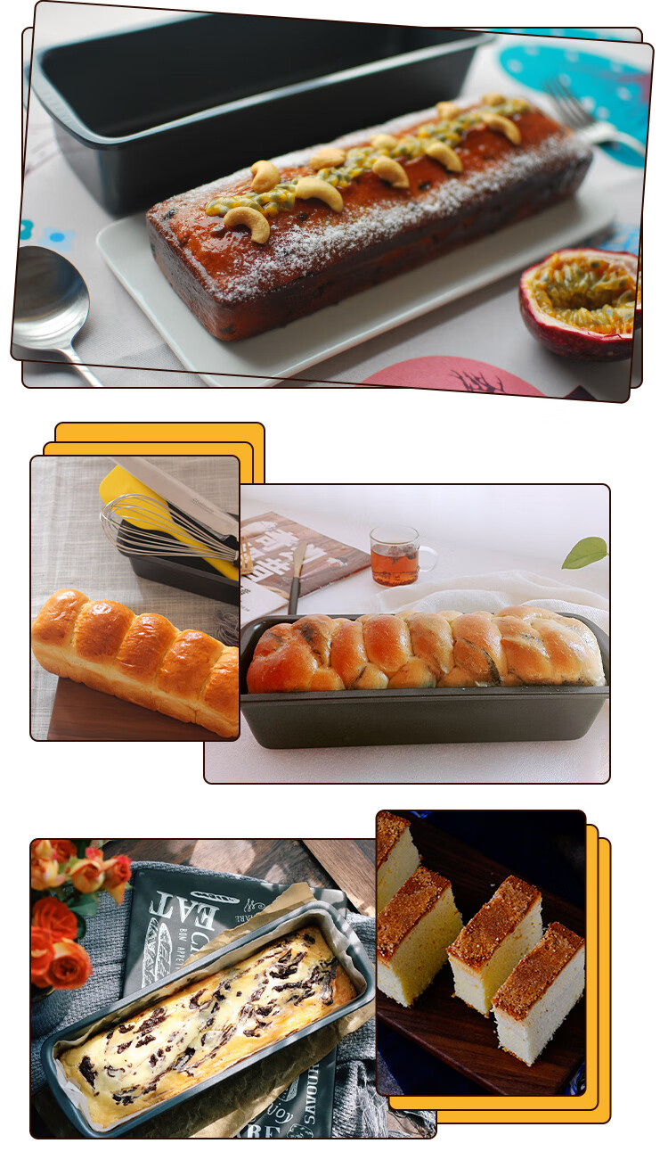 Chefmade Black Non-Stick Long Loaf Bread Cake Toast Baking Mold Oven Home Use WK9098 8