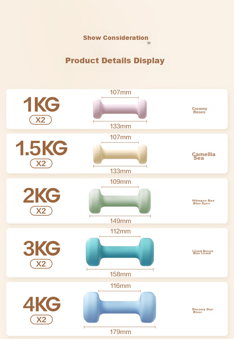 JD Original Color-Coated Dumbbells for Men And Women, Home Fitness Equipment, Pure Iron Dumbbell Set, 4KG Two-Piece Set 18