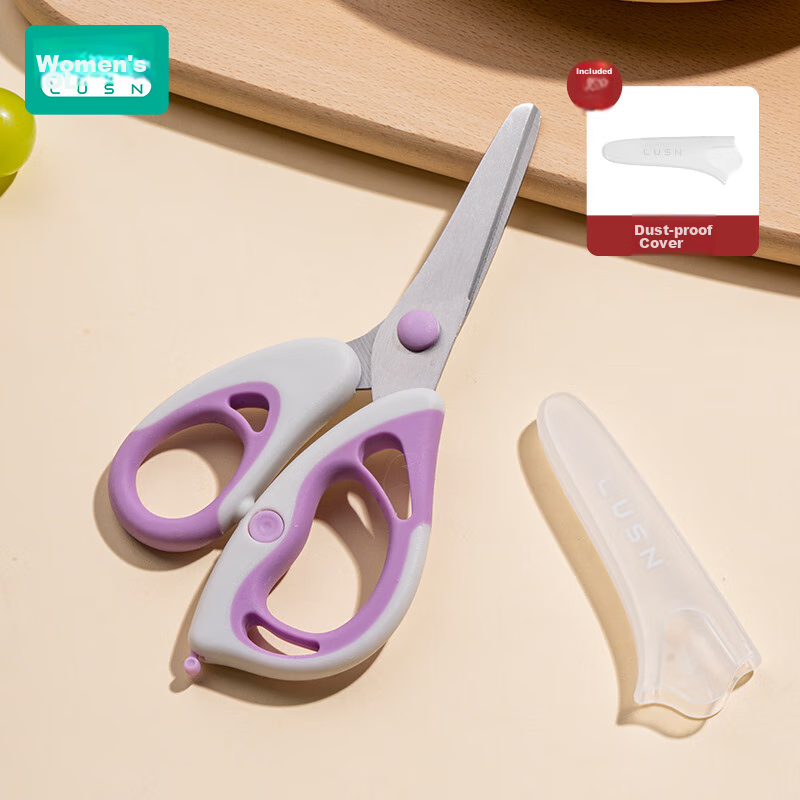 LUSN Stainless Steel Baby Food Scissors, Can Cut Meat, Portable for Takeaway, Infant-Specific Food Grinding Tool Set
