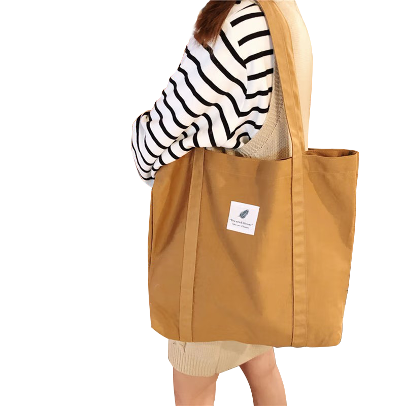 NOLANSEND Canvas Bag, Large Capacity High-End Canvas Tote Bag for Travel, Work Commute And Outdoor Use, Caramel Color