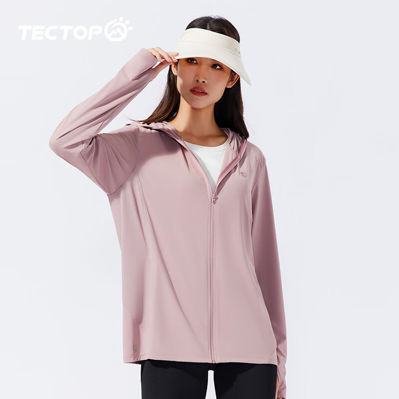 TECTOP Cooling UV Protection Sunscreen Jacket for Women, Breathable Outdoor Wear for Summer, 2422132FS Women's Style in Light Pink, Size M
