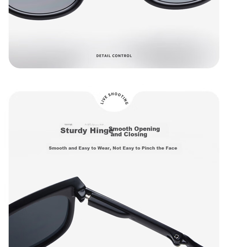 Boshide Children's Sunglasses, Foldable Sunglasses, UV Protection Sunglasses for Boys And Girls, Jazz Black (Spring Legs) 8
