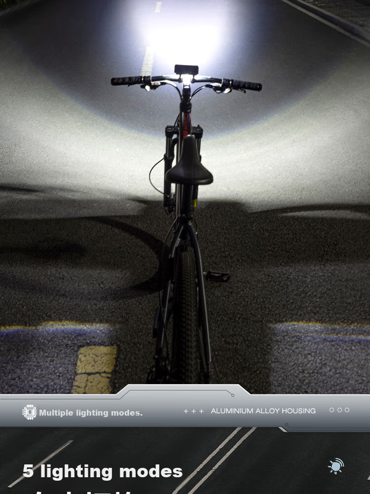 Move iron bicycle light mountain bike headlight 1200 lumens three LED beads illumination light 10
