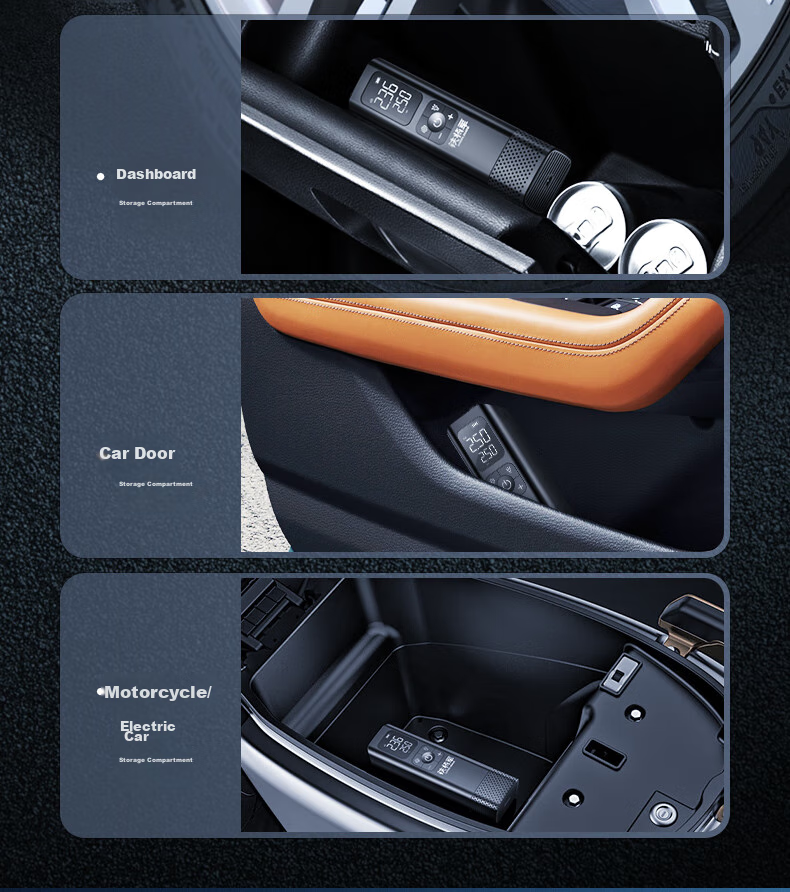 Tiejiangjun Car Air Pump, Tire Inflator, Wireless Pump, Outdoor Portable Air Compressor, Inflation Tool P13 13