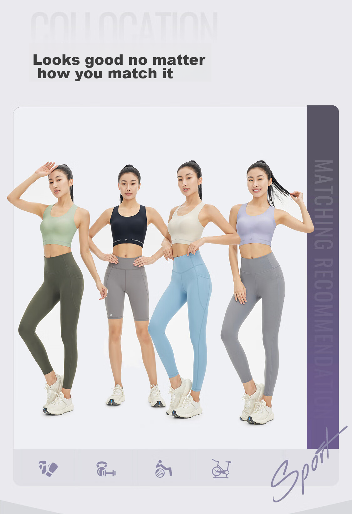 Keep Women's Sports Bra with Beautiful Back Design, Medium Firmness Yoga Bra, Quick-Dry Pilates Vest, Push-Up Anti-Shock Fitness Training Wear 27