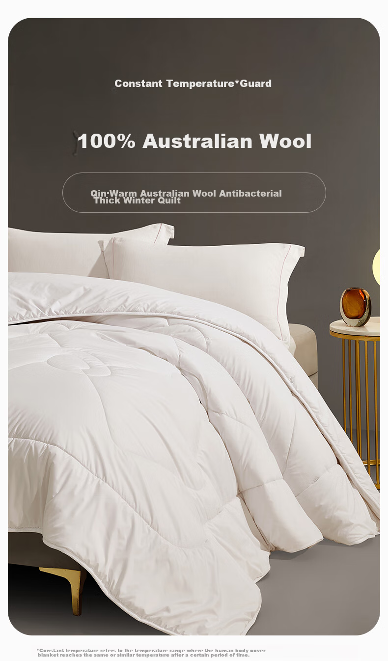 LUOLAI Home Textiles 100% Australian Wool Comforter, Antibacterial And Anti-Mite Warm Thick Winter Quilt Duvet Insert, Approximately 7.8 Ji 1