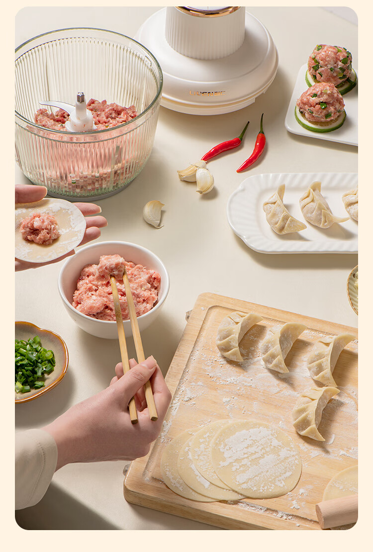 Liven Food Processor Household Baby Food Maker Meat Grinder 304 Stainless Steel Bowl Multifunctional Cooking Stick Vegetable Grinder Wireless Charging Doll Storage Seasoning Machine LLJ-D1219 2