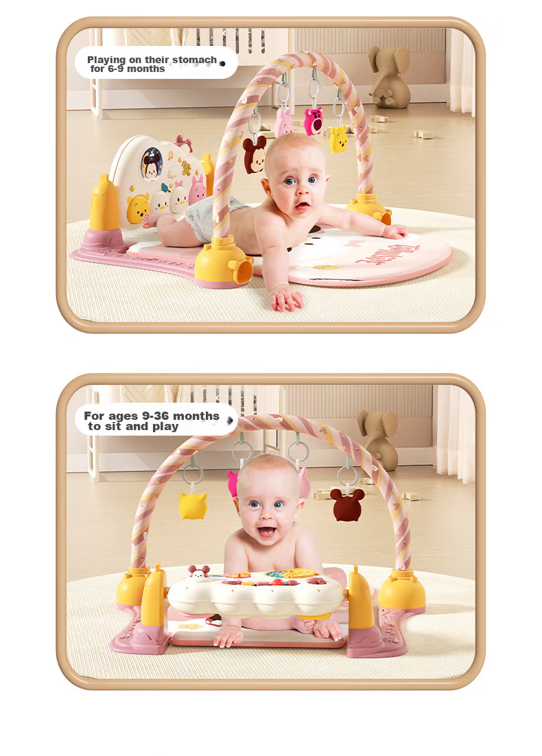 Disney Newborn Multifunctional Play Gym with Foot Piano Stroller 5-in-1 Baby Full Moon Gift First Birthday Present 7