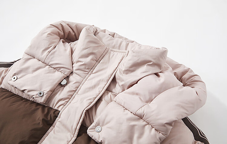 Dme Snowland Roamer Women's Winter Warm 90% Duck Down Hooded Striped Tape Spliced Short Down Jacket Coat 6
