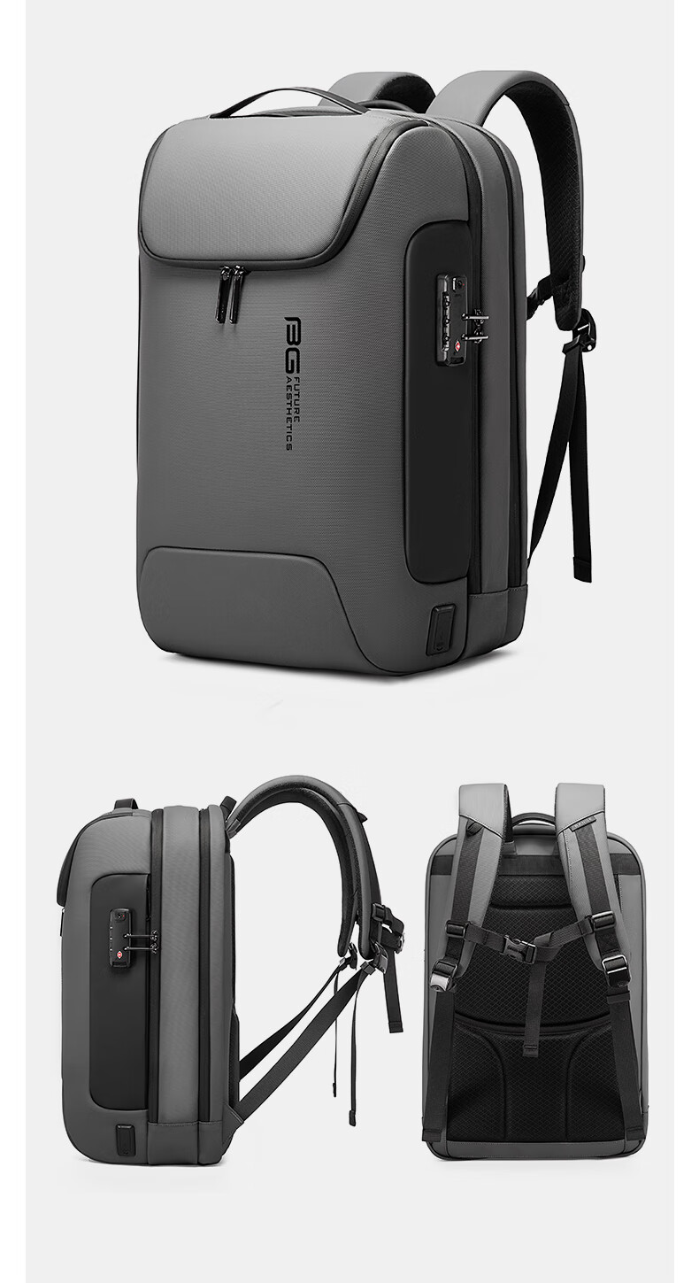 Bange Multifunctional Anti-Theft Laptop Backpack, Business Commute Travel, Wet And Dry Separation, Men's Backpack, 721646 Black 18
