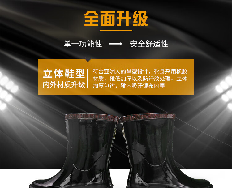 AN QUAN PAI Insulated Boots, 20KV High Voltage Electric Shock Protection, Electrical Work Safety Rain Boots ZX020, Half-Calf, Size 41 1