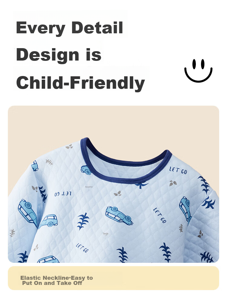 LangSha [School Uniform Essential + 7A Antibacterial] Children's Thermal Underwear Autumn Winter Boys' Thermal Top And Pants Baby Pajama Set 17