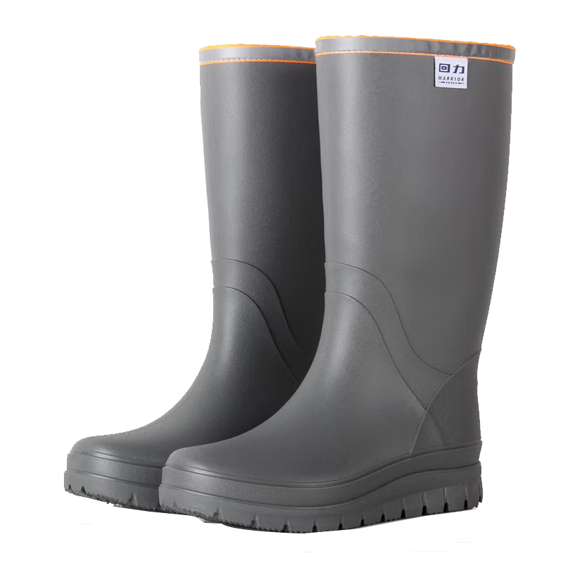 Huili Rain Boots for Men, High-Top Fishing Waders, Waterproof, Non-Slip, Wear-Resistant, Outdoor Work, Food Delivery, Car Washing Rubber Shoes, 01 Black, Size 42