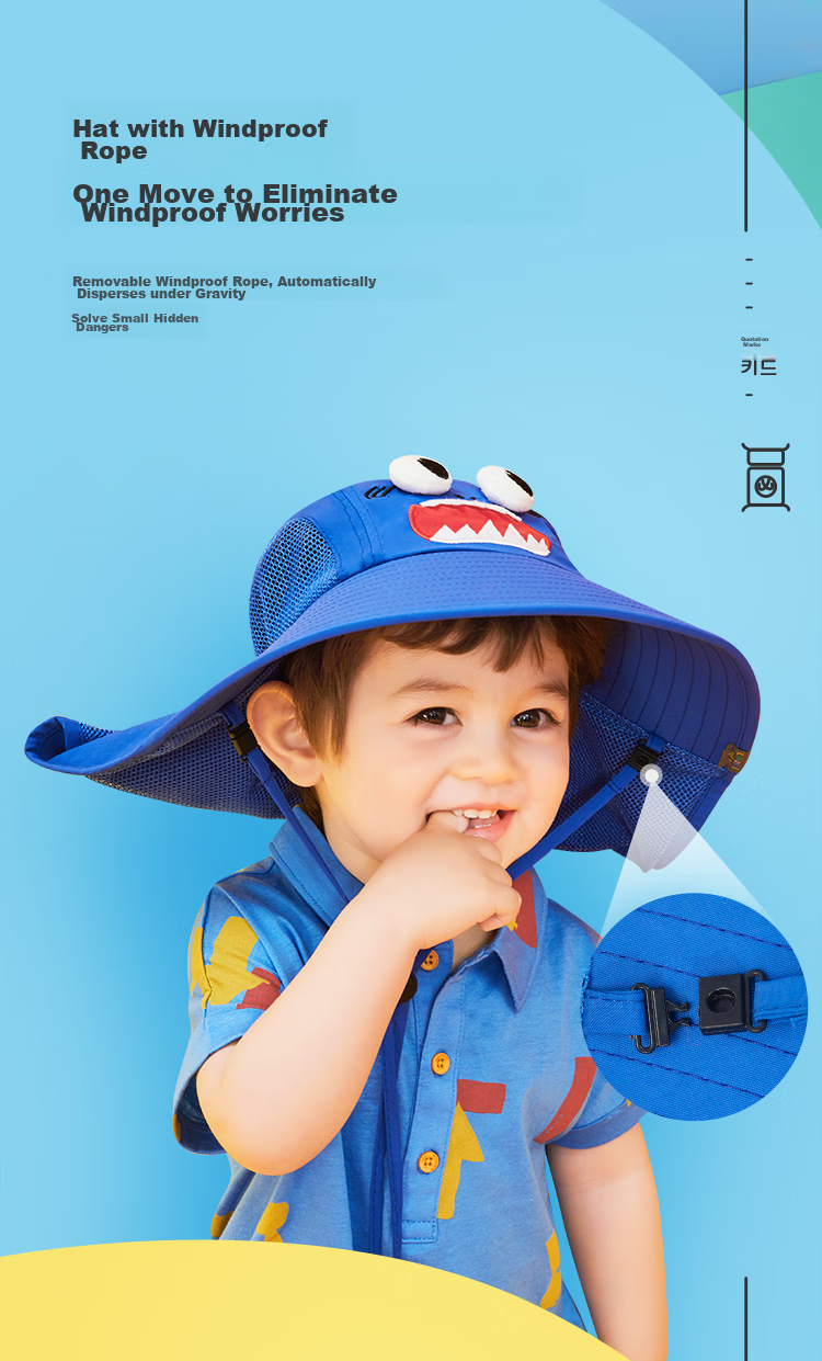Lemonkid Children's Sun Protection Hat, Summer Baby UV Protection Sun Hat, Boys' Sun Hat, Girls' Parent-Child Fisherman Hat 11
