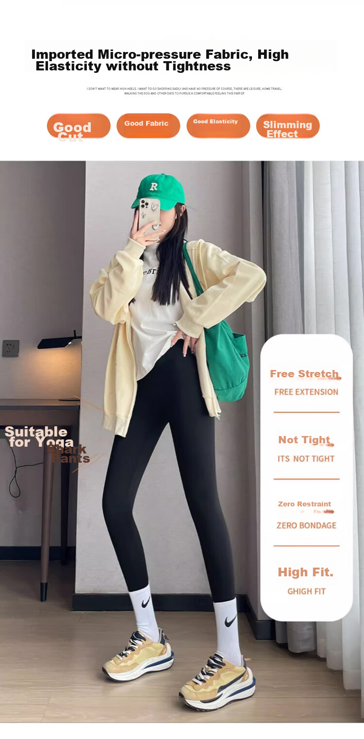 LangSha Shark Leggings for Women, Fleece-Lined, Suitable for Spring And Autumn Wear, High-Waisted, Butt-Lifting, Tight-Fitting, Slimming Yoga Pants 11