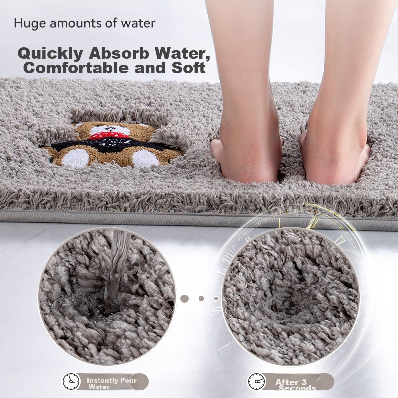 Qiqijia Thick Absorbent Floor Mat, Doormat for Entryway, Bathroom Mat, Non-Slip Rug for Bathroom, 50*80 Cm