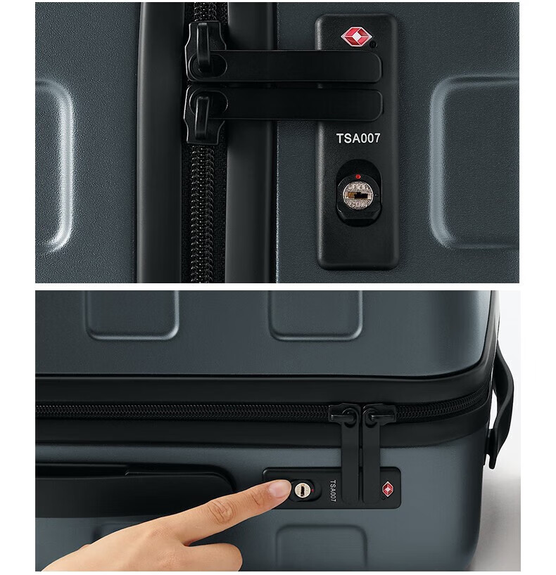 MUJI Adjustable Hard Shell Trolley Suitcase Luggage Gray 21 Inch 4