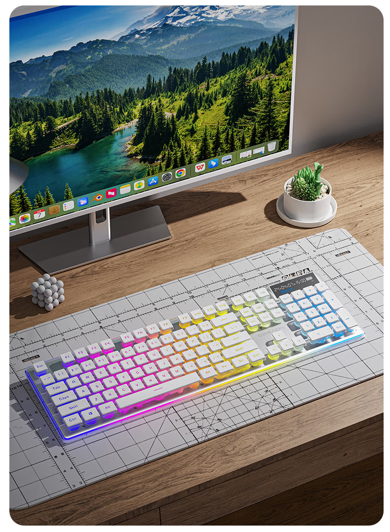 EWEADN V3pro Wireless Bluetooth Wired Tri-Mode Keyboard And Mouse Set with Real Mechanical Feel, Low Noise, Slim Design for Gaming And Office Use on Laptops, Desktop Computers, IPad Universal External Peripherals 13