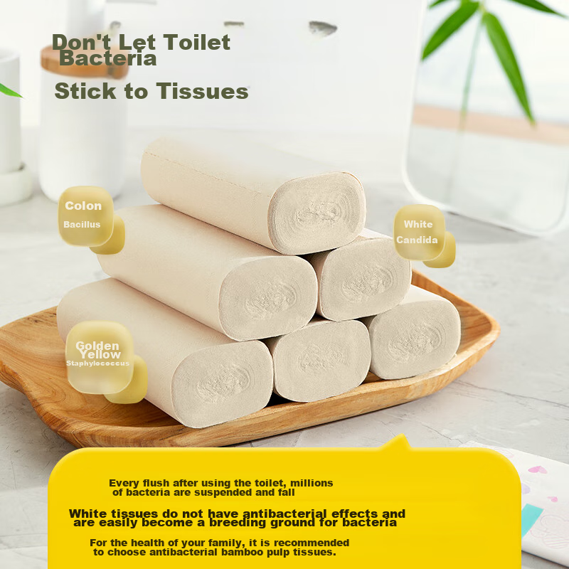Wuro Coreless Toilet Paper, Bamboo Pulp Paper, 4-Ply, 70g*40 Rolls, Thick Multi-Roll Toilet Paper, Bathroom Tissue Roll Paper, Toilet Paper, Whole Box
