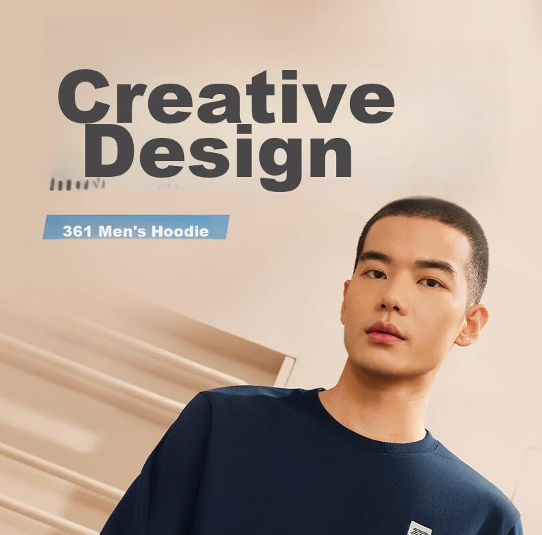 361° Men's Sweatshirt, Spring Long-Sleeve Sportswear, Casual Round Neck Loose Fleece-Lined Top, 652344801D-7 1