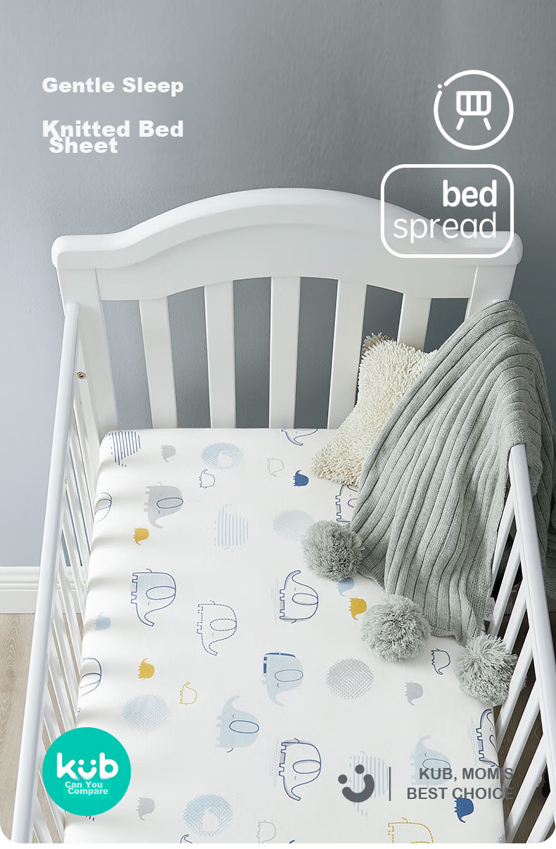 KUB Baby Crib Sheet, Pure Cotton Breathable, Infant Bed Cover, Non-Slip Class A Baby Bed Sheet - Hani Xiaoxiang 65cm 1