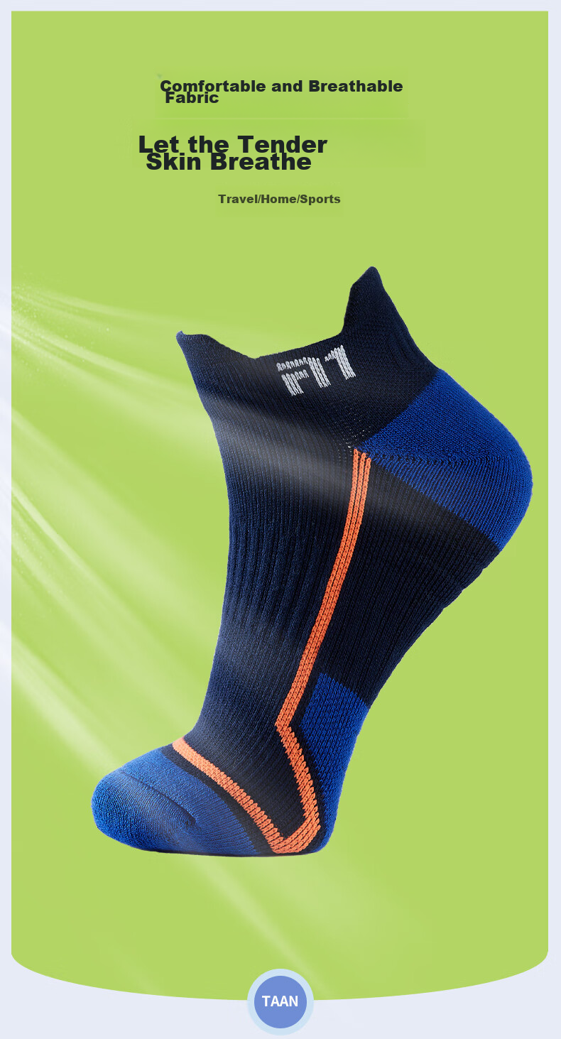 Taan Badminton Socks with Thick Terry Bottom Cotton Socks for Running, Fitness And Sports T525 3 Pairs Pack 6