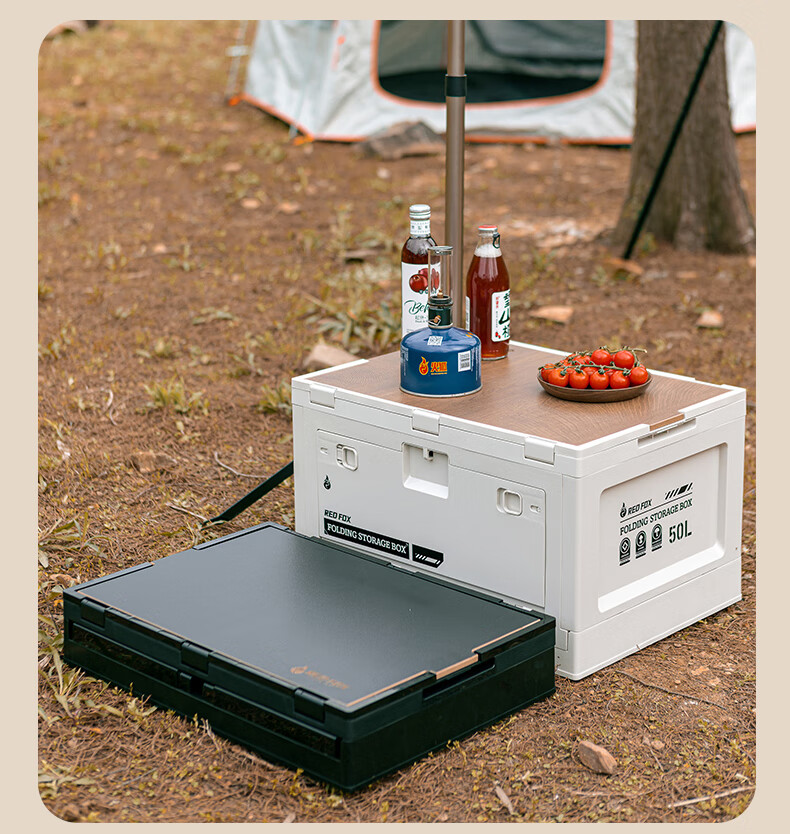 E-Rover Outdoor Storage Box, Camping Folding Box, Camping Organizer Box, Car Trunk Storage Box, Wooden Lid Clothes Storage Box 10