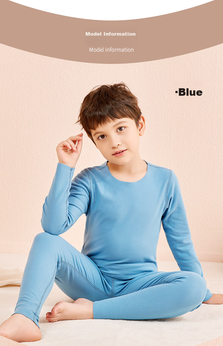 Langsha Children's Thermal Underwear, Seamless Autumn Top And Pants for Boys And Girls, Sleepwear Set for School-Age Kids, Teenagers And Toddlers 11
