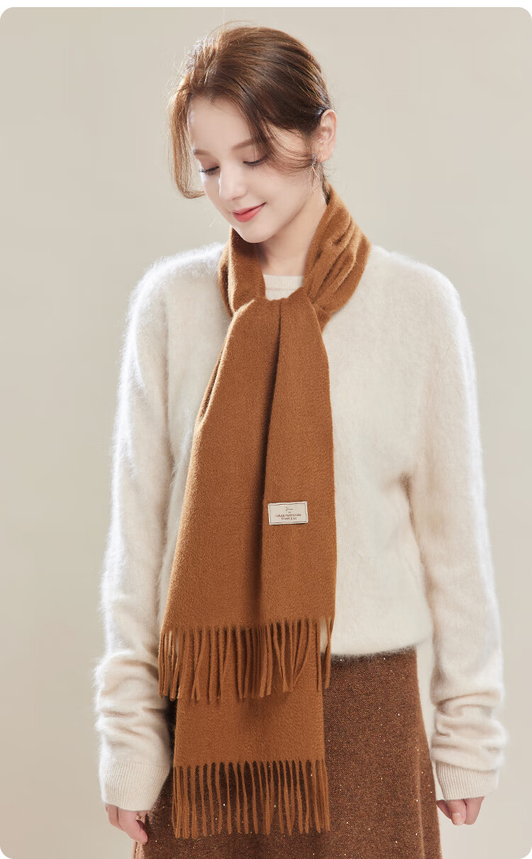 JIUMU 100% Cashmere Scarf for Women, Autumn And Winter Shawl, Warm Neck Wrap, Gift for Girls, Mid-Autumn Festival Birthday Present, Gift Box Set 24