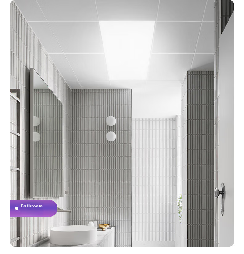Midea Ultra-Thin Borderless Kitchen Light, Recessed Panel Light for Bathroom And Kitchen, Integrated Ceiling Light, 30x60 Full Spectrum Eye Protection, 24 Watts 14