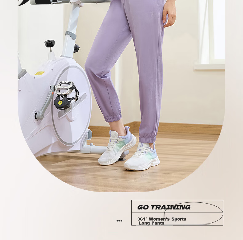 361° Women's Sports Pants, Spring And Autumn Sun Protection, Running Casual Ice Silk Thin Loose-Fit Ankle-Tied Capri Pants 662414714H-3 2